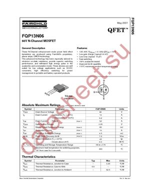 FQP13N06 datasheet  